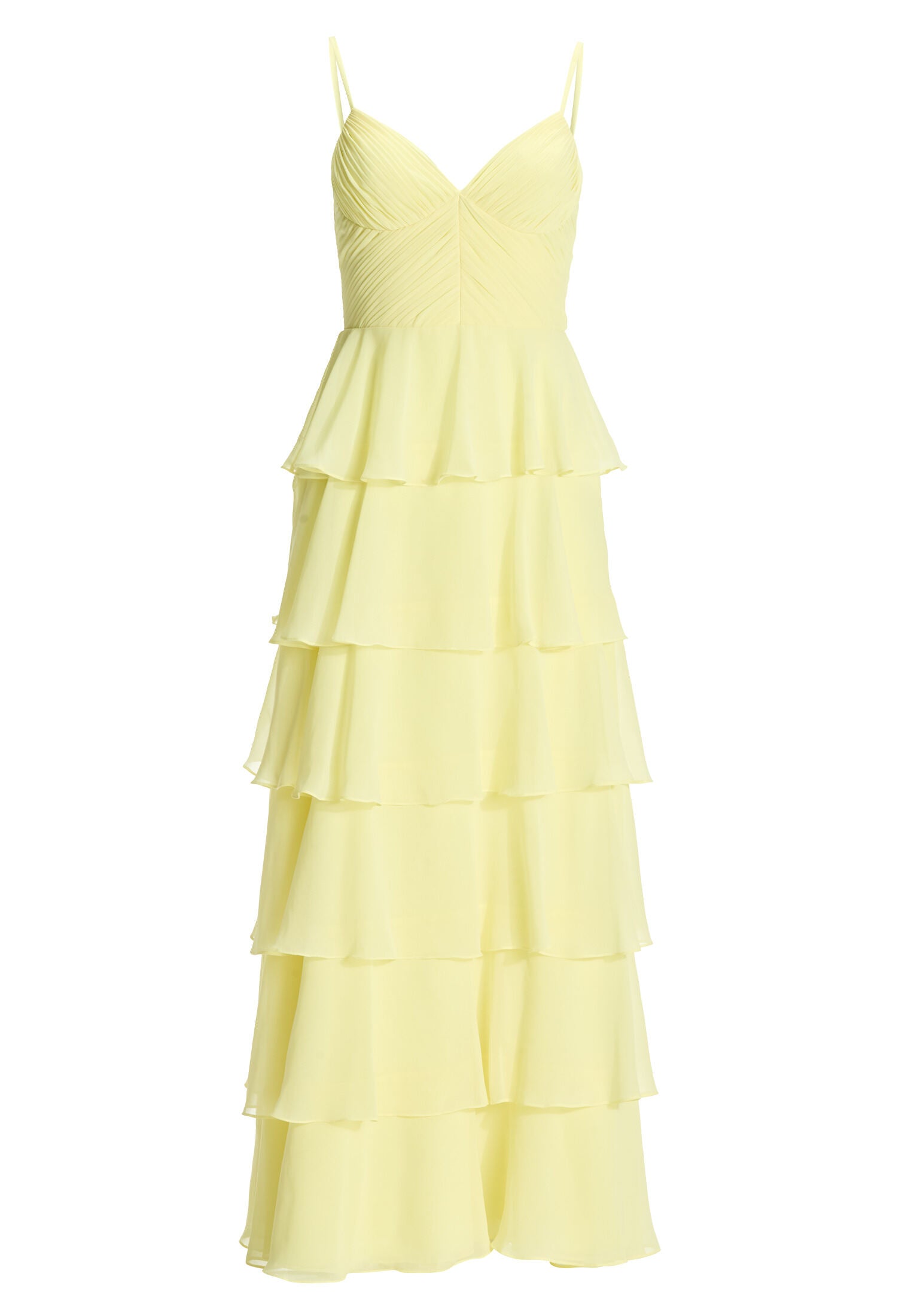 Abendkleid aus Chiffon mit Volants