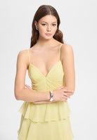 Abendkleid aus Chiffon mit Volants