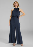 Jumpsuit mit Schluppe aus Satin navy 48