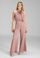 Jumpsuit mit Schluppe aus Satin vintage pink