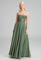 Corsagenkleid im See-Through-Look leaf green