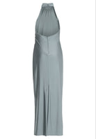 Abendkleid aus Jersey Satin mit Drapierung am Kragen