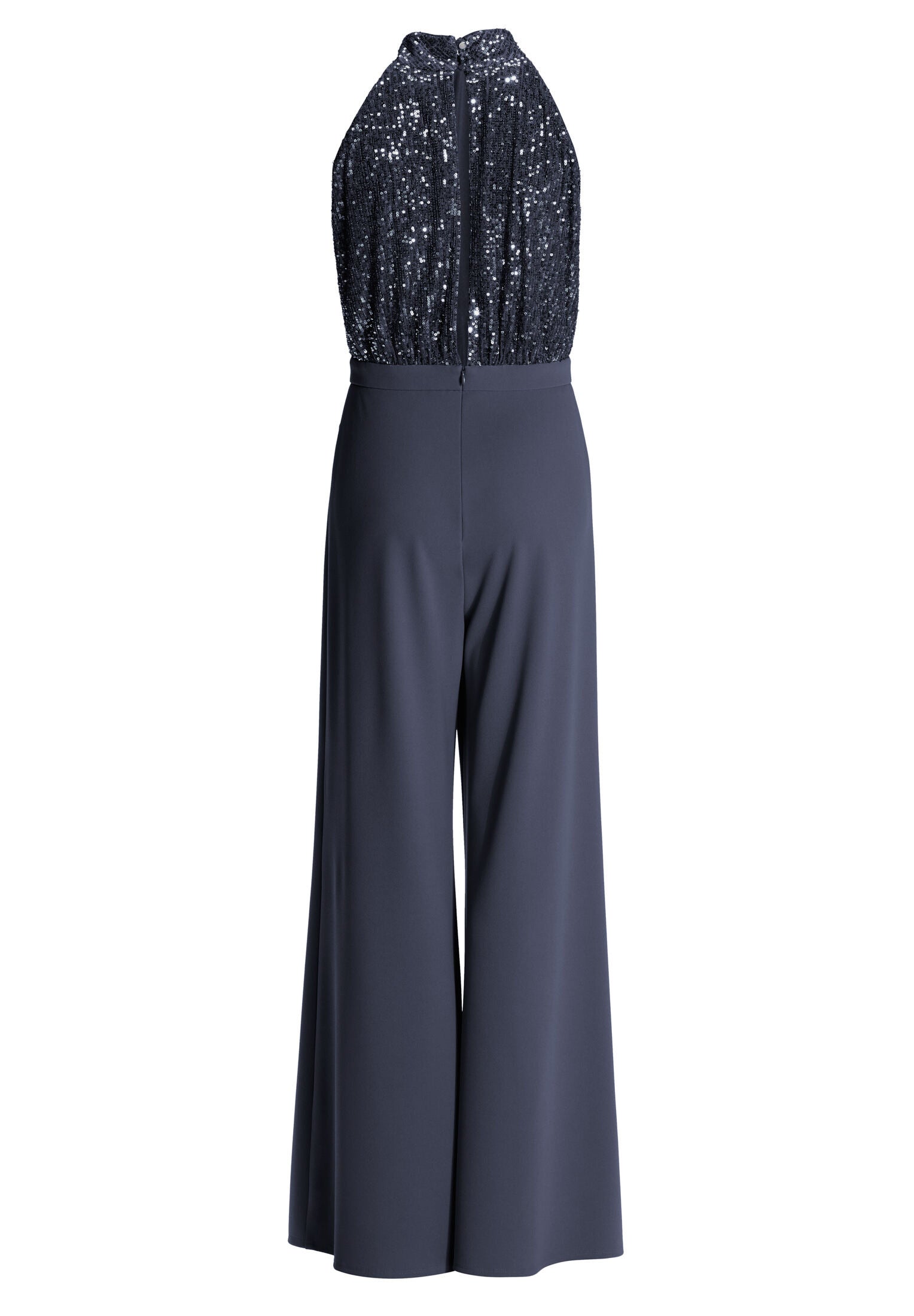 Ärmelloser Jumpsuit mit Schluppenblusen Top aus elastischer Paillette