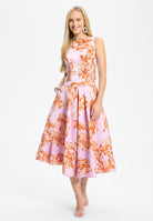 Top aus bedrucktem Twill rose | dusty orange