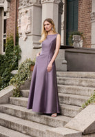 Abendkleid aus Twill mit Taschen mauve purple