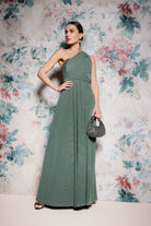 Abendkleid aus Mesh und Spitze mit verschiedenen Bindemöglichkeiten deep slate