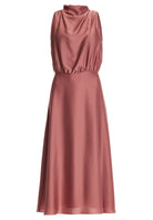 Midi Kleid aus Satin mit Drapierung