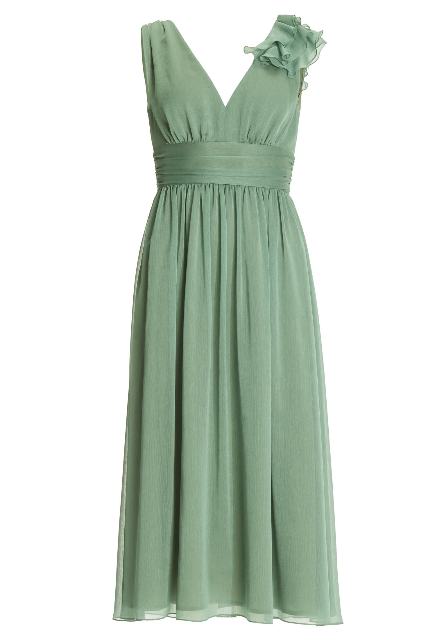 Cocktailkleid aus Crinkle Chiffon mit Volant Detail