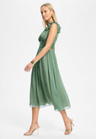 Cocktailkleid aus Crinkle Chiffon mit Volant Detail