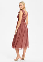 Cocktailkleid aus Crinkle Chiffon mit Volant Detail