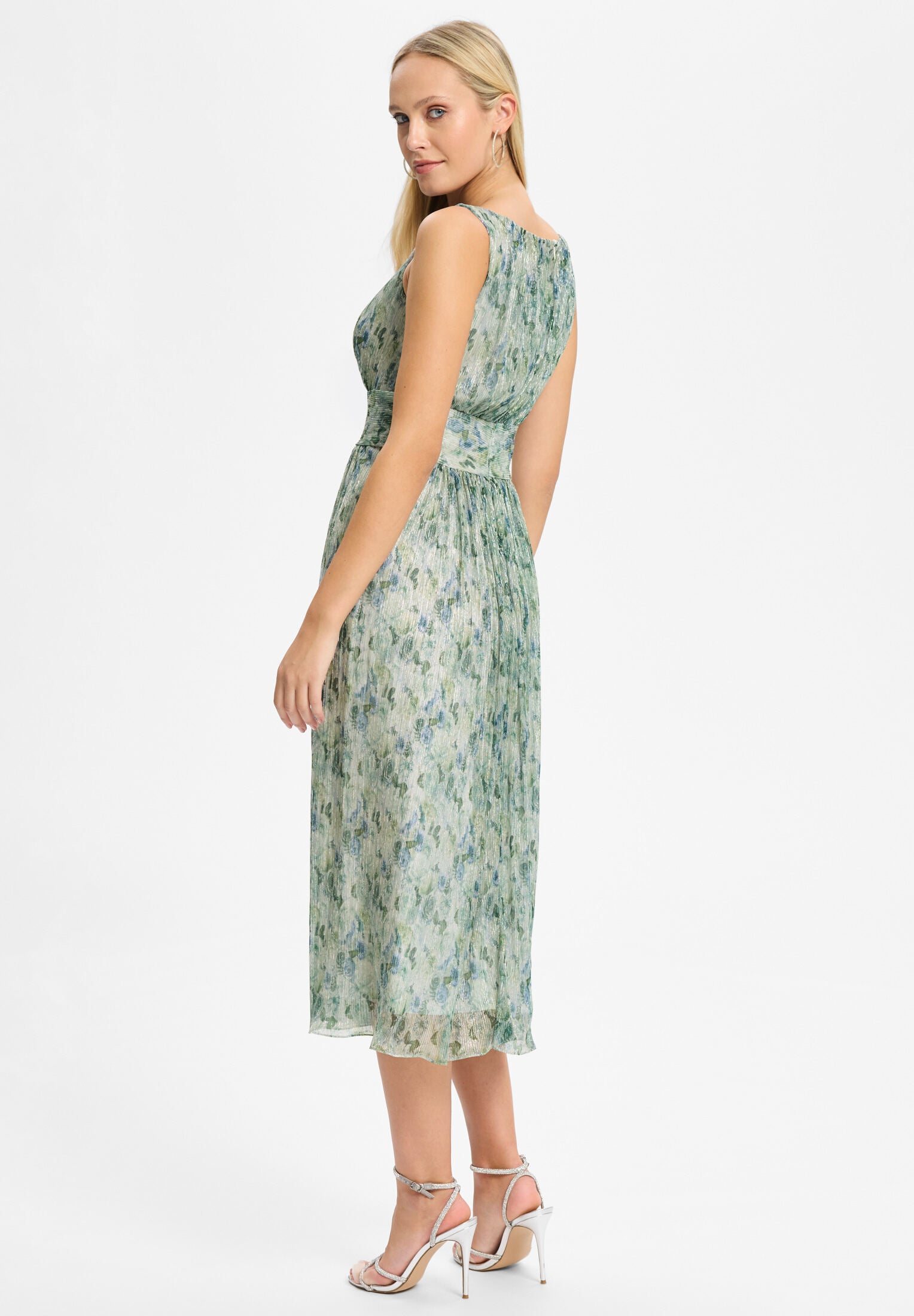 Cocktailkleid aus bedrucktem Plissee Jersey