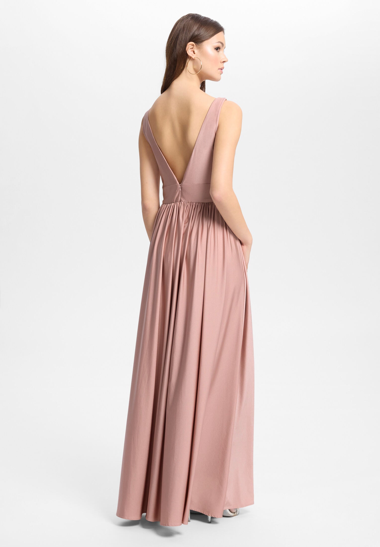 Empire Abendkleid aus Jersey mit Beinschlitz