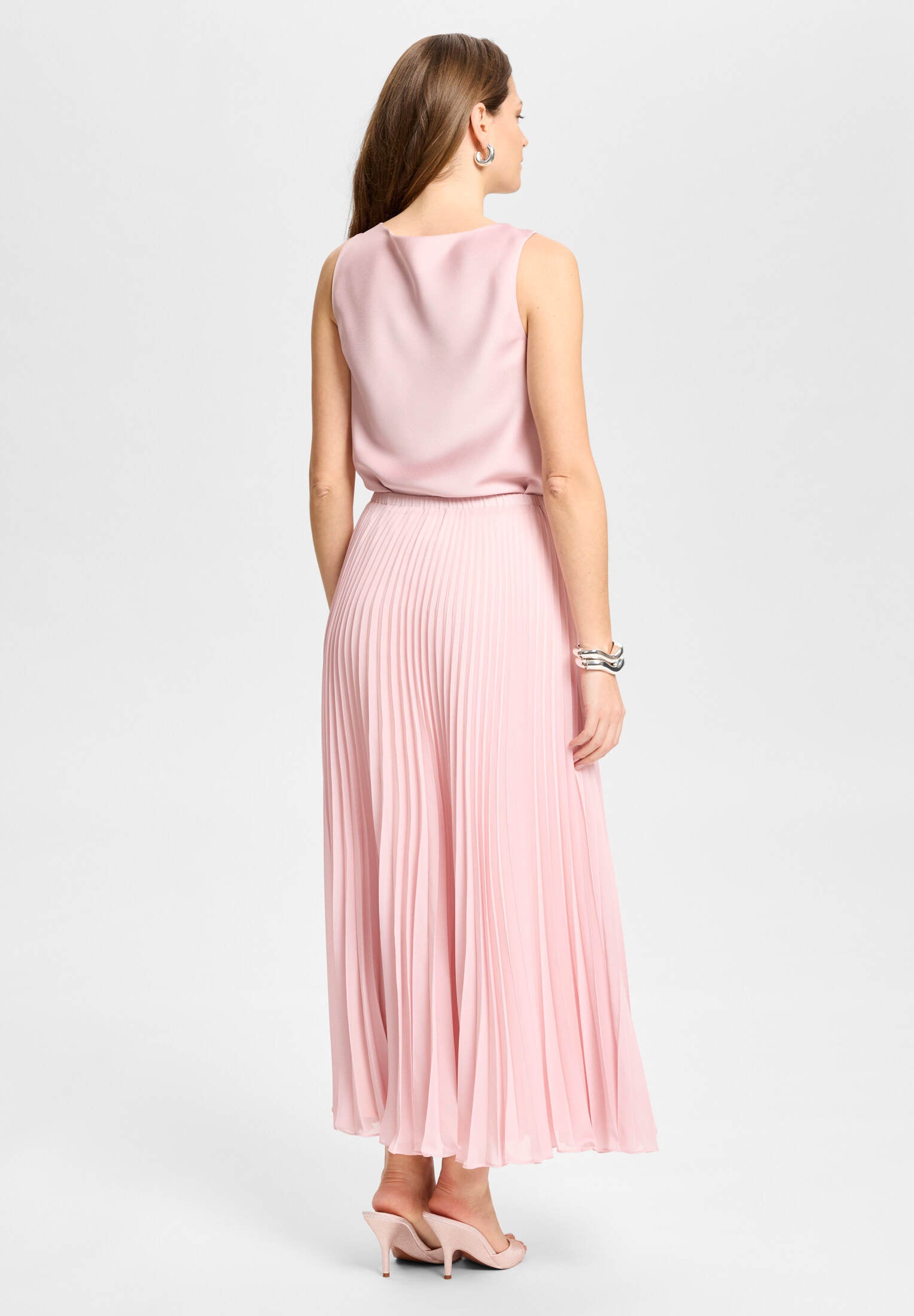 Plisseerock aus Chiffon mit elastischem Bund
