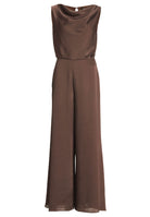Jumpsuit aus Satin mit Wasserfallausschnitt