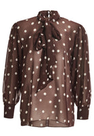 Schluppenbluse mit Polka Dots