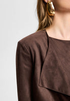Verkürzter Blazer in Wildlederoptik