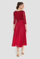 Midikleid mit fließendem Chiffon-Rock