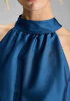 Cocktailkleid aus nachhaltigem Satin mit Volant am Saum