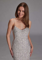 Slipdress mit transparenter Rückenpartie