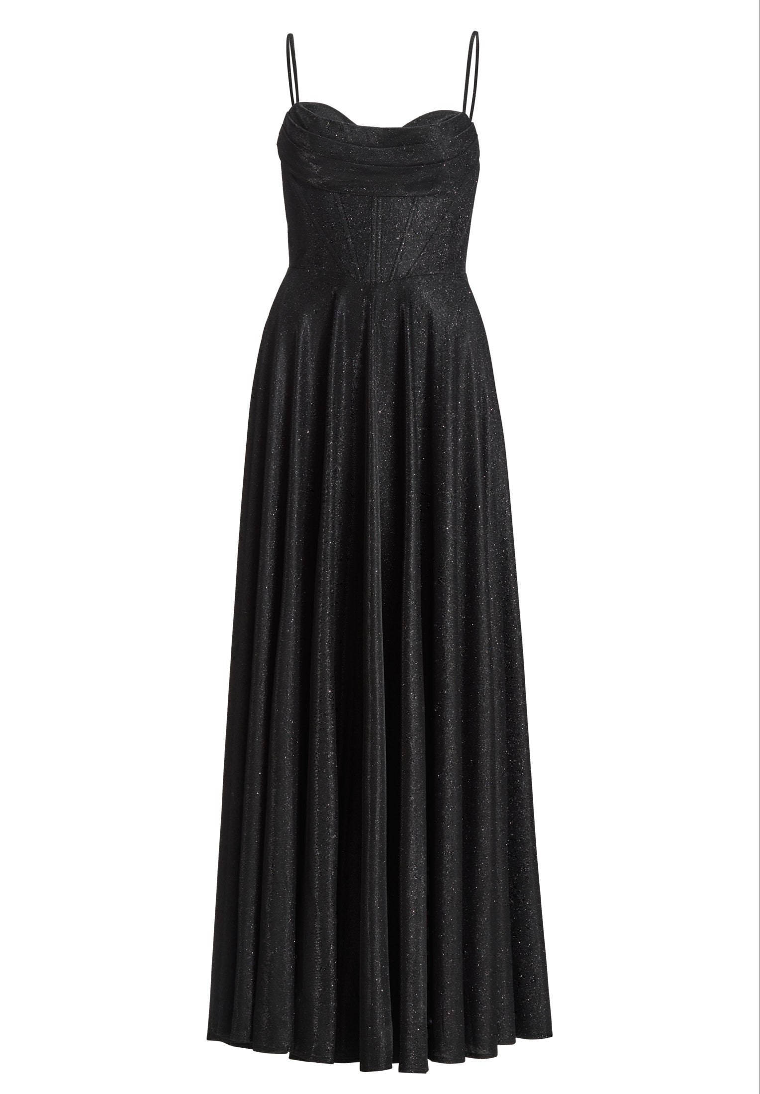 Schimmerndes Abendkleid mit Drapierung