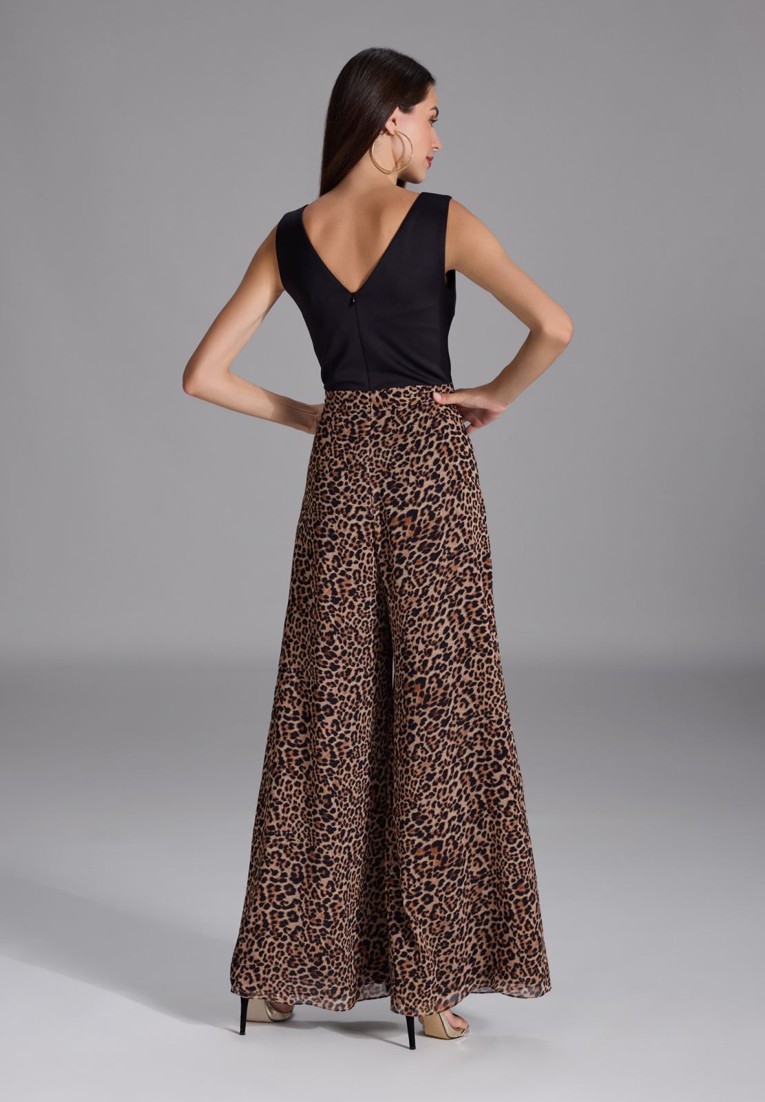 Jumpsuit mit weiter Hose in Animal Print