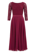 Midikleid mit fließendem Chiffon-Rock