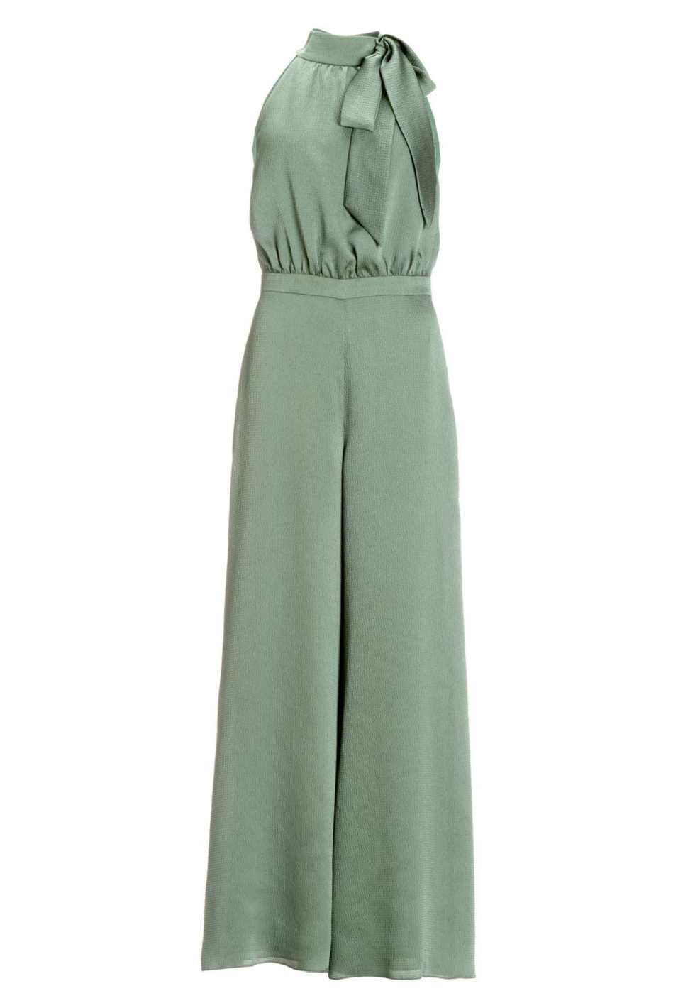 Jumpsuit mit Schluppe aus gehämmertem Satin