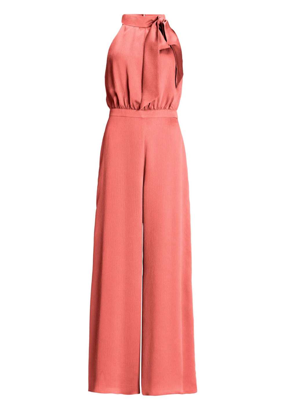 Jumpsuit mit Schluppe aus gehämmertem Satin