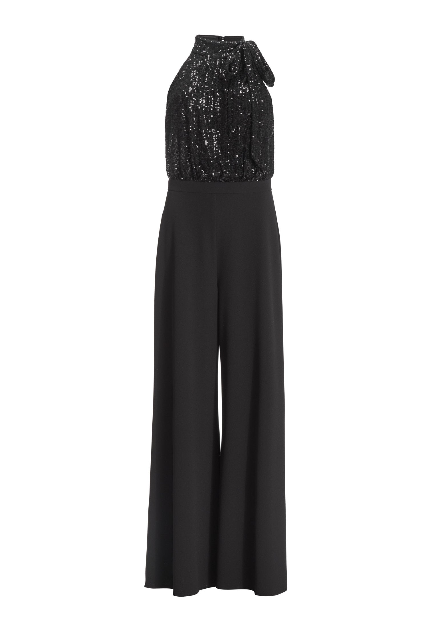 Ärmelloser Jumpsuit mit Schluppenblusen Top aus elastischer Paillette