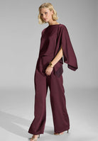 Cape-Top aus Satin mit seitlichen Schlitzen