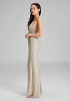 Abendkleid mit all-over Stickerei