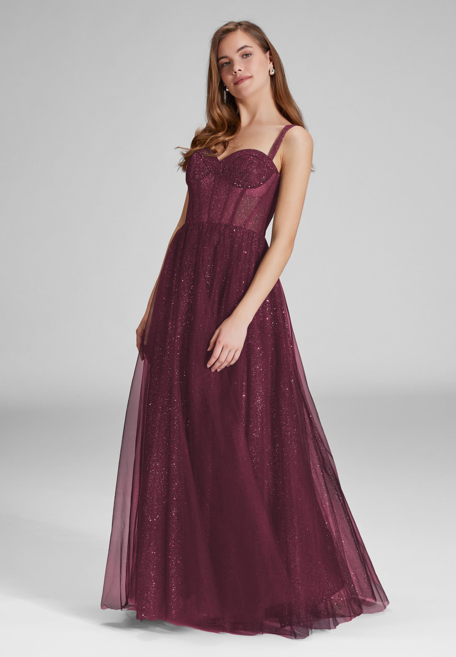 Tüllrobe mit Schimmereffekt mulberry