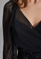 Wickelbolero mit langen Ärmeln