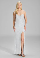 Slipdress mit transparenter Rückenpartie ivory