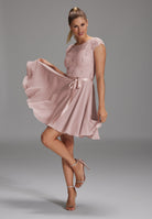 Cocktailkleid mit Spitzenoberteil und Chiffon Rock