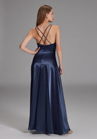 Satin-Abendkleid mit Gehschlitz