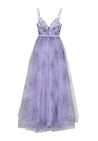 Tüllrobe mit floralem Allover-Print