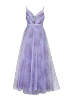 Tüllrobe mit floralem Allover-Print