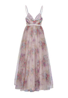 Tüllrobe mit floralem Allover-Print