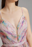 Tüllrobe mit floralem Allover-Print