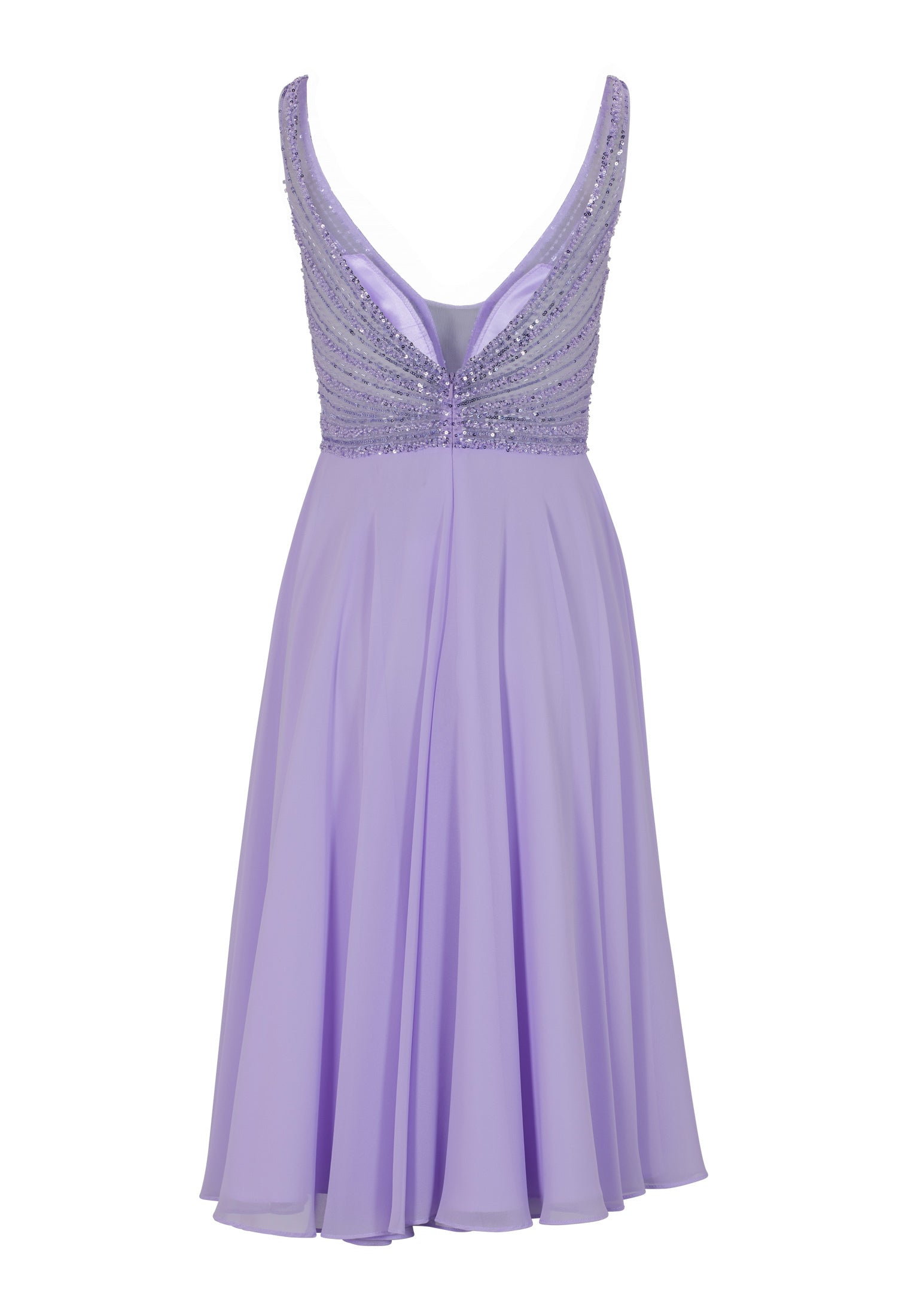 Midilanges Cocktailkleid aus Materialmix