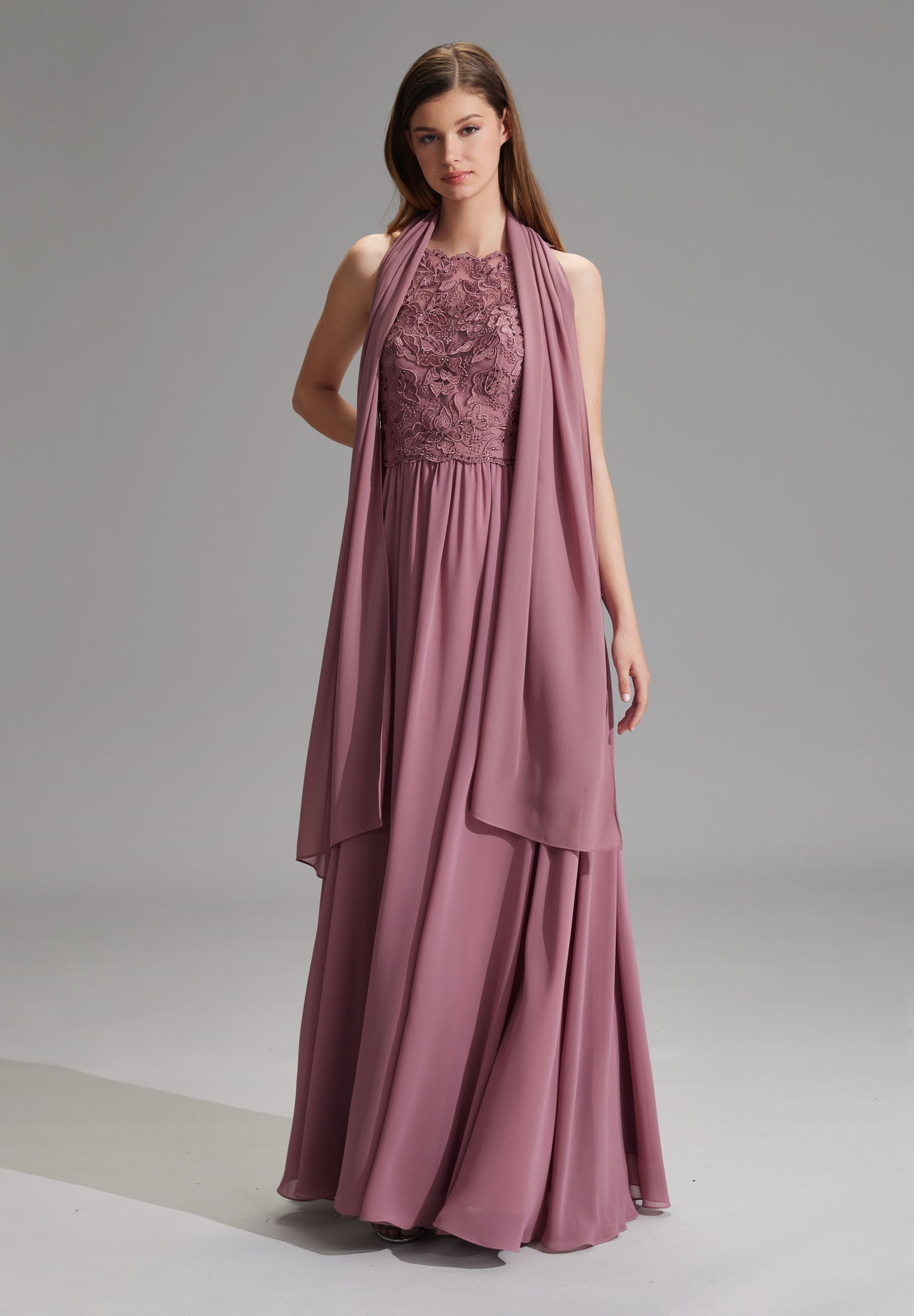 Stola aus Chiffon rose berry One Size