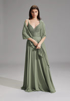 Stola aus Chiffon moss green One Size