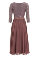 Cocktailkleid aus Material-Mix