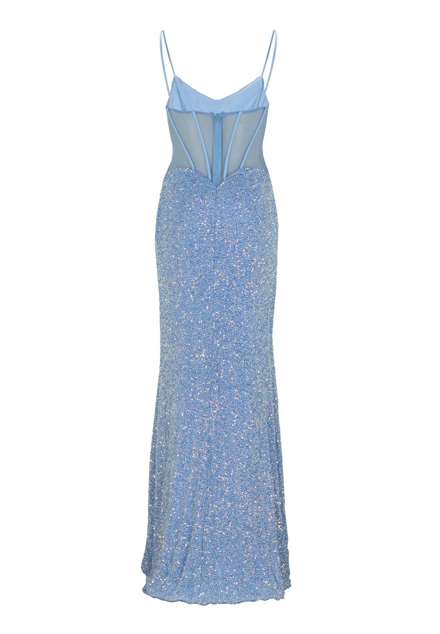 Slipdress mit transparenter Rückenpartie