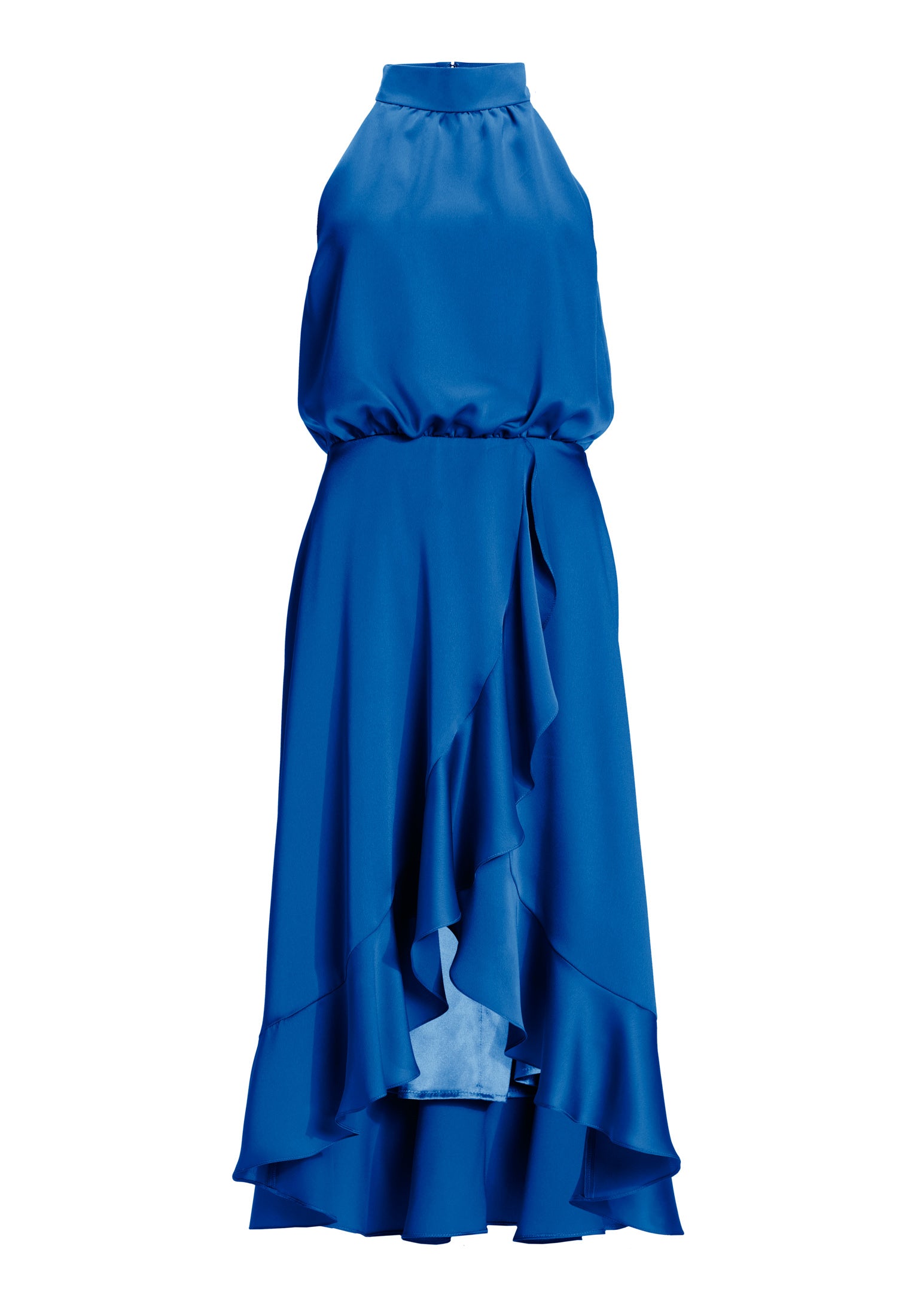 Cocktailkleid aus Satin mit Volant