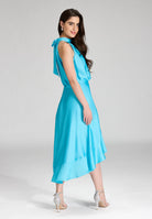 Cocktailkleid aus Satin mit Volant