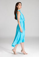 Cocktailkleid aus Satin mit Volant