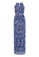 Abendkleid aus bedrucktem Plissee Jersey