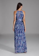 Abendkleid aus bedrucktem Plissee Jersey